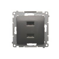 Ładowarka 2xUSB (moduł), 2,1 A, 5VDC, 230V, antracyt DC2USB.01/48 Simon 54 | DC2USB.01/48 Kontakt Simon