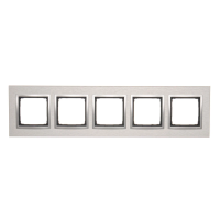 Ramka pięciokrotna Nature-Metal, inox klasyczny, IP20/IP44 (IP44 zast.uszcz.) DRN5/77 | DRN5/77 Kontakt Simon