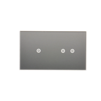 Panel dotykowy S54 Touch, 2 moduły, 1 pole dotykowe + 2 pola dotykowe poziome, srebrna mgła | DSTR212/71 Kontakt Simon