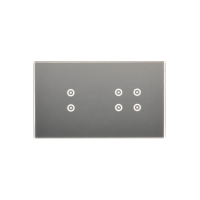 Panel dotykowy S54 Touch, 2 moduły, 2 pola dotykowe pionowe + 4 pola dotykowe, srebrna mgła | DSTR234/71 Kontakt Simon
