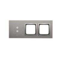 Panel dotykowy S54, 3 moduły, 2 pola dotykowe pionowe + 2 otwory na osprzęty S54, srebrna mgła | DSTR3300/71 Kontakt Simon