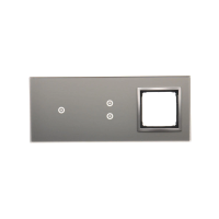 Panel dotykowy S54, 3 moduły, 1 pole dotyk.+2 pola dotyk. pion+1 otwór na osprzęt, srebrna mgła | DSTR3130/71 Kontakt Simon