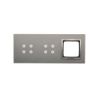 Panel dotykowy S54, 3 moduły, 4 pola dotyk.+4 pola dotyk.+1 otwór na osprzęt S54, srebrna mgła | DSTR3440/71 Kontakt Simon