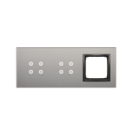 Panel dotykowy S54, 3 moduły, 4 pola dotyk.+4 pola dotyk.+1 otwór na osprzęt S54, burzowa chmura | DSTR3440/72 Kontakt Simon