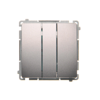 Przycisk potrójny (moduł) 10AX, 250V, szybkozłącza, stal inox BMP31.01/21 Simon Basic | BMP31.01/21 Kontakt Simon