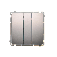 Przycisk potrójny z podświetleniem LED (moduł) 10AX, 250V, szybkozłącza, stal inox BMP31L.01/21 | BMP31L.01/21 Kontakt Simon