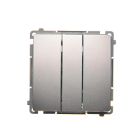 Przycisk potrójny z podświetleniem LED (moduł) 10AX, 250V, szybkozłącza, srebrny mat BMP31L.01/43 | BMP31L.01/43 Kontakt Simon