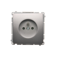 Gniazdo wtyczkowe z/u (moduł) 16A, 250V, szybkozłącza, stal inox BMGZ1C.01/21 Simon Basic | BMGZ1C.01/21 Kontakt Simon