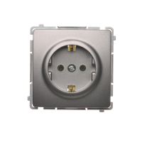 Gniazdo wtyczkowe z/u Schuko (moduł) 16A, 250V, zaciski śrubowe, stal inox BMGSZ1.01/21 Simon Basic | BMGSZ1.01/21 Kontakt Simon