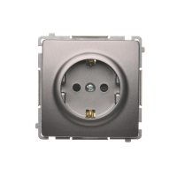 Gniazdo wtyczkowe z/u Schuko (moduł) z przesłonami,16A, 250V, zaciski śrubowe, stal inox | BMGSZ1Z.01/21 Kontakt Simon