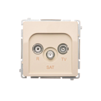 Gniazdo antenowe R-TV-SAT przelotowe (moduł), 1x wejście: 5 MHz–2,4 GHz, beż BMZAR-SAT10/P.01/12 | BMZAR-SAT10/P.01/12 Kontakt Simon