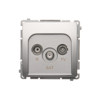 Gniazdo antenowe R-TV-SAT przelotowe (moduł), srebrny mat BMZAR-SAT10/P.01/43 Simon Basic | BMZAR-SAT10/P.01/43 Kontakt Simon
