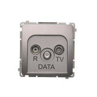 Gniazdo antenowe R-TV-DATA (moduł). 1x wejście: 5–862 MHz, stal inox BMAD.01/21 Simon Basic | BMAD.01/21 Kontakt Simon
