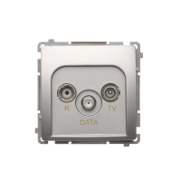 Gniazdo antenowe R-TV-DATA (moduł). 1x wejście: 5–862 MHz, srebrny mat BMAD.01/43 Simon Basic | BMAD.01/43 Kontakt Simon