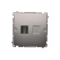 Gniazdo HDMI pojedyncze (moduł), stal inox BMGHDMI.01/21 Simon Basic | BMGHDMI.01/21 Kontakt Simon