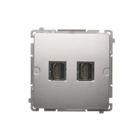 Gniazdo HDMI podwójne (moduł), srebrny mat BMGHDMI2.01/43 Simon Basic | BMGHDMI2.01/43 Kontakt Simon