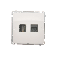 Gniazdo HDMI + RJ45 kat. 6, biały BMGHRJ45.01/11 Simon Basic | BMGHRJ45.01/11 Kontakt Simon