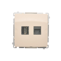 Gniazdo HDMI + RJ45 kat.6. (moduł), beż BMGHRJ45.01/12 Simon Basic | BMGHRJ45.01/12 Kontakt Simon