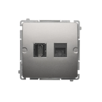 Gniazdo HDMI + RJ45 kat.6. (moduł), satynowy BMGHRJ45.01/29 Simon Basic | BMGHRJ45.01/29 Kontakt Simon