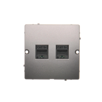 Gniazdo komputerowe RJ45 podwójne kategoria 5e, stal inox BMF52.02/21 Simon Basic | BMF52.02/21 Kontakt Simon
