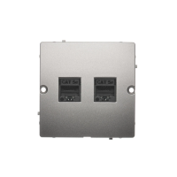 Gniazdo komputerowe RJ45 podwójne kategoria 5e, satynowy BMF52.02/29 Simon Basic | BMF52.02/29 Kontakt Simon