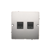 Gniazdo komputerowe RJ45 podwójne kategoria 5e (moduł), srebrny mat BMF52.02/43 Simon Basic | BMF52.02/43 Kontakt Simon