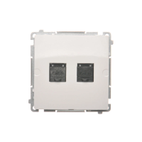 Gniazdo komputerowe RJ45, kat. 6, podwójne z osłoną przeciwkurzową, biały BM62.01/11 Simon Basic | BM62.01/11 Kontakt Simon