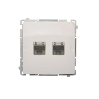 Gniazdo komputerowe RJ45, kat. 6, podwójne ekranowane z osłoną, biały BM62E.01/11 Simon Basic | BM62E.01/11 Kontakt Simon