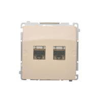 Gniazdo komputerowe RJ45, kategoria 6, podwójne ekranowane z przesłoną, beż BM62E.01/12 Simon Basic | BM62E.01/12 Kontakt Simon