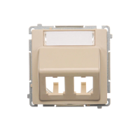 Pokrywa gniazd teleinformatycznych na wkłady RJ, skośna podwójna z polem opisowym, beż BMGPS2P.02/12 | BMGPS2P.02/12 Kontakt Simon