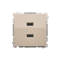 Ładowarka 2 x USB (moduł), 2.1 A, 5V DC, 230V, beż BMC2USB.01/12 Simon Basic | BMC2USB.01/12 Kontakt Simon