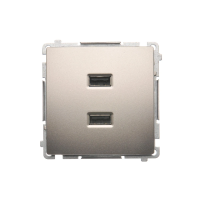 Ładowarka 2 x USB (moduł), 2.1 A, 5V DC, 230V, satynowy BMC2USB.01/29 Simon Basic | BMC2USB.01/29 Kontakt Simon