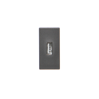 Płytka K45/2 złącza USB typ A żeńskie 22,5x45mm + gniazdo, czarny, Simon Connect | K128B/14 Kontakt Simon