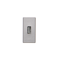 Płytka K45/2 złącza USB typ A żeńskie 22,5x45mm + gniazdo, zaciski śrubowe, aluminium K128B/8 | K128B/8 Kontakt Simon
