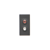 Płytka K45/2 złącz 2x RCA (CINCH) 22,5x45mm + wkłady, zaciski śrubowe, czarny, Connect | K101B/14 Kontakt Simon