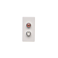 Płytka K45/2 złącz 2xRCA 22,5x45mm + wkłady, zaciski śrubowe, czysta biel K101B/9 Simon Connect | K101B/9 Kontakt Simon