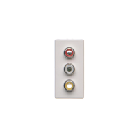 Płytka K45/2 złącza 3xRCA (CINCH) 22,5x45mm + wkłady, czysta biel K105B/9 Simon Connect | K105B/9 Kontakt Simon