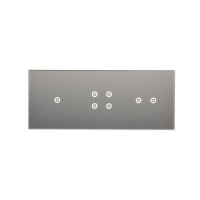 Panel dotykowy S54, 3 moduły, 1 pole dotyk.+4 pole dotyk.+2 pola dotyk. poziom, srebrna mgła | DSTR3142/71 Kontakt Simon