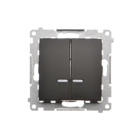 Łącznik świecznikowy z podświet. LED, IP44 (moduł) 10AX, 250V, szybkozłącza, czarny mat, Simon 54 | DW5BL.01/49 Kontakt Simon