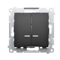 Łącznik świecznikowy z podświet. LED, IP44 (moduł) 16AX, 250V, zaciski śrubowe, czarny mat, Simon 54 | DW5ABL.01/49 Kontakt Simon