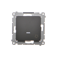 Przycisk „dzwonek” z podświetleniem LED (moduł) 10AX, 250V~, szybkozłącza, czarny mat, Simon 54 | DD1L.01/49 Kontakt Simon