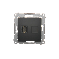 Gniazdo HDMI (moduł), czarny mat, Simon 54 | DGHDMI.01/49 Kontakt Simon