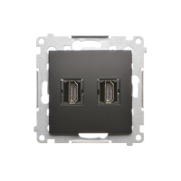 Gniazdo HDMI podwójne (moduł), czarny mat, Simon 54 | DGHDMI2.01/49 Kontakt Simon