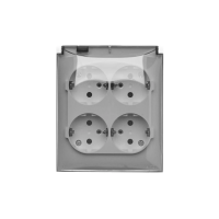 Gniazdo wtyczkowe IP44 Schuko 4-krotne klapka transp 16A 250V szybkozłącza biały Aquaclick | ACGSZ4C/11A Kontakt Simon