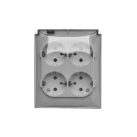 Gniazdo wtyczkowe IP44 Schuko 4-krotne klapka transp z przesłonami 16A 250V szybkozł biały Aquaclick | ACGSZ4CZ/11A Kontakt Simon