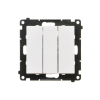 Łącznik potrójny z podświetleniem LED (moduł) 10 AX, 250 V~, szybkozłącza, Biały mat Simon 55 | TW31L.01/111 Kontakt Simon