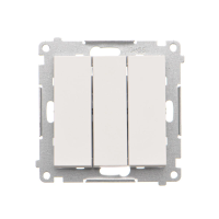 Przycisk potrójny z podświetleniem LED (moduł) 10 AX, 250 V~, szybkozłącza, Biały mat Simon 55 | TP31L.01/111 Kontakt Simon
