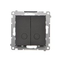 Łącznik schodowy podwójny z podświetl (moduł) 10AX 250V szybkozłącza Czarny mat Simon 55 | TW6/2L2.01/149 Kontakt Simon