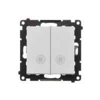 Łącznik krzyżowy podwójny z podświetleniem (moduł) 10AX, 250V, szybkozłącza, Jasnoszary mat Simon 55 | TW7/2L2.01/114 Kontakt Simon