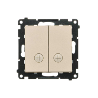 Łącznik krzyżowy podwójny z podświetleniem (moduł) 10AX, 250V, szybkozłącza, Szampański mat Simon 55 | TW7/2L2.01/144 Kontakt Simon